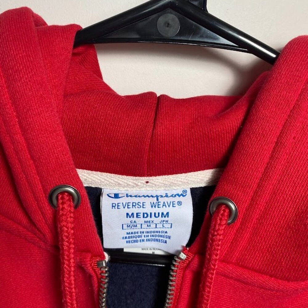 Champion Reverse Weave Red, White, and Blue Cropped Hoodie - Picture 4 of 6